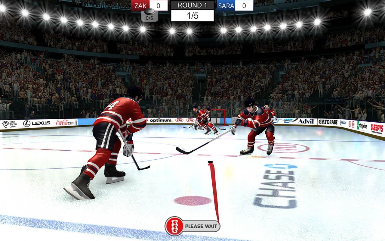 simulated hockey game
